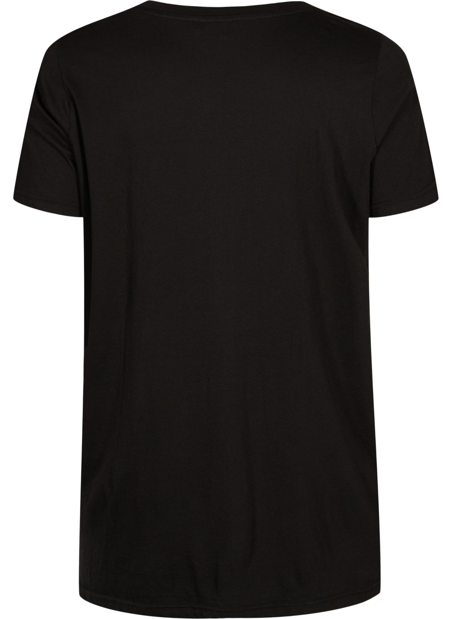Zizzi Oversized T-skjorte med trykk, Black W. Love, Packshot image number 1