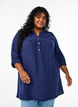 Bomulds muslin-tunika med broderie anglaise, Bl&aring;, Model image number 0