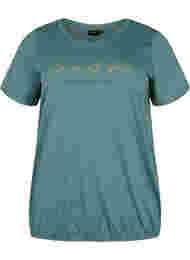 Kortermet T-skjorte i bomull med strikkant, Sea Pine W. Life