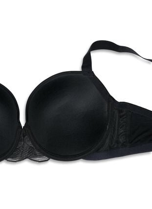 Zizzi Formstøpt BH med mesh, Black, Packshot image number 3