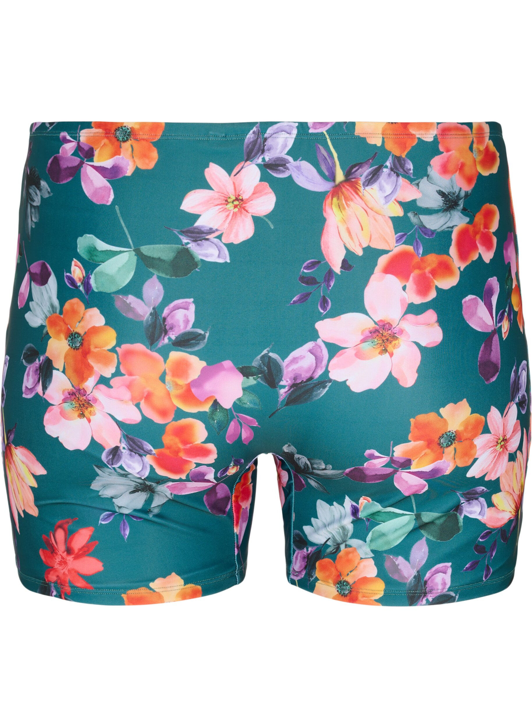 Zizzi Badeshorts med blomsterm&oslash;nster, Meave Print, Packshot image number 1