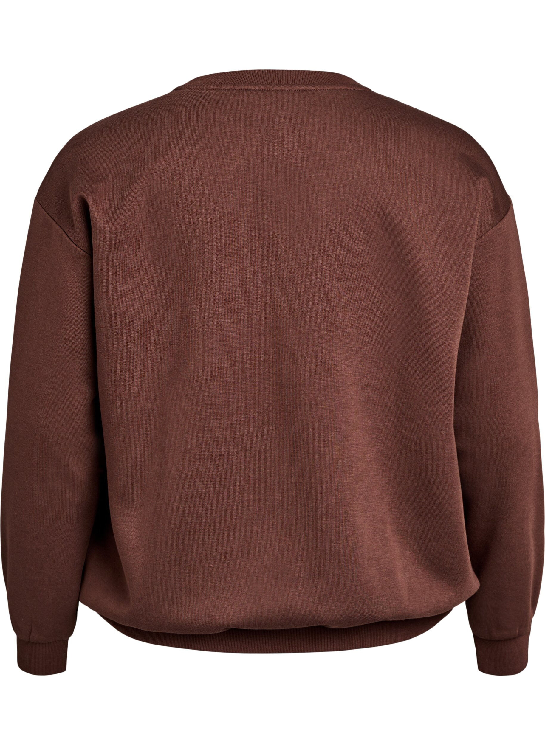 ZizziGenser med brodert tekst, Brun, Packshot image number 1