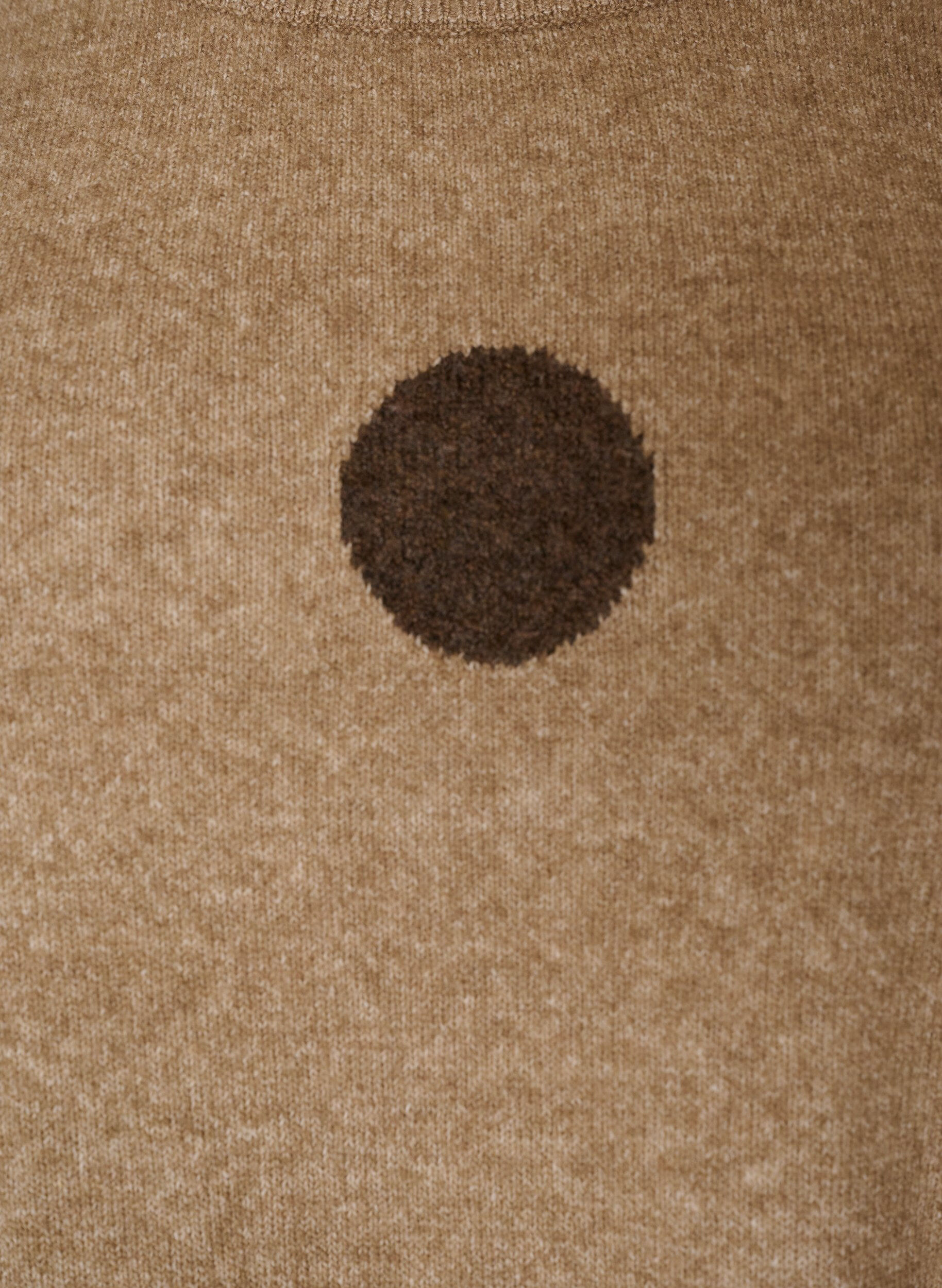 ZizziStrikkebluse med prikket m&oslash;nster, Brun, Packshot image number 2