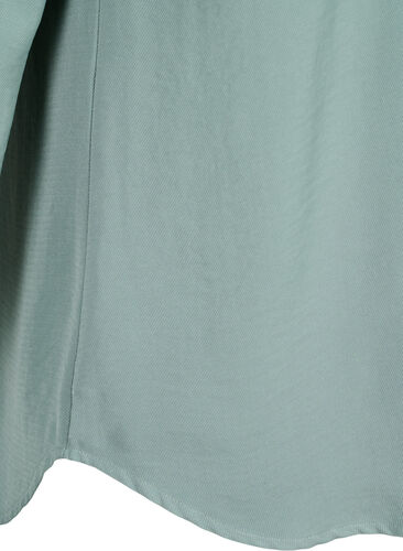 Bluse med vaffelsøm og v-utringning, Chinois Green, Packshot image number 4