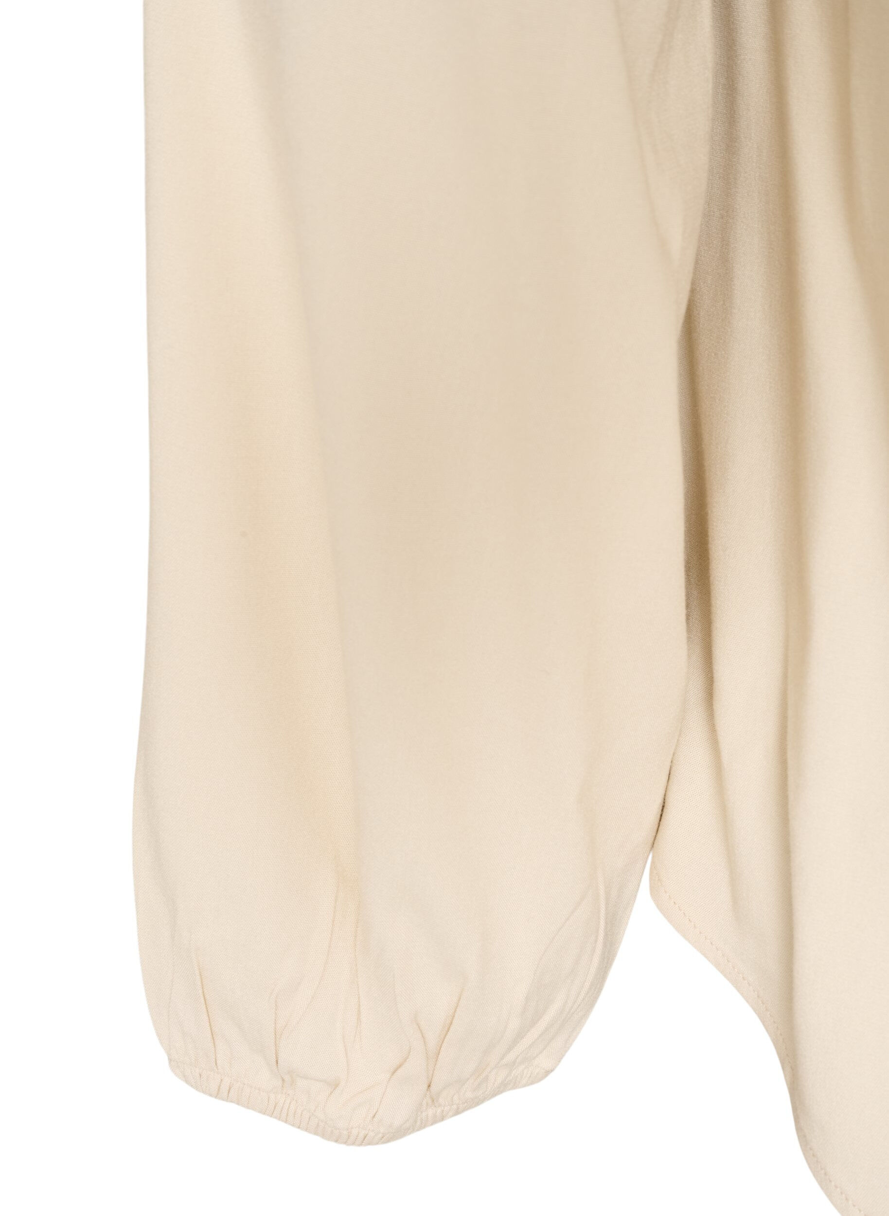 ZizziViskosebluse med V-hals og avrundet fold, Beige, Packshot image number 3