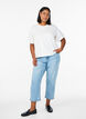 Cropped Vera jeans med distressed detaljer, Bl&aring;, Model image number 0