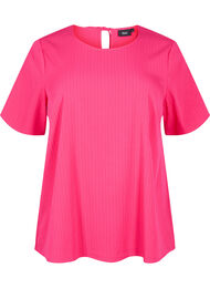 Kortermet bluse i viskose med knytebånd, Bright Rose