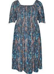 Sommerkjole i viskose med paisley-trykk, Bl&aring;