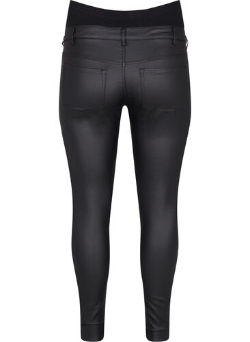 Coated bukser til gravide, Black, Packshot image number 1