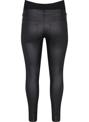 Zizzi Coated bukser til gravide, Svart, Packshot image number 1
