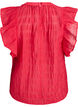 Ermel&oslash;s bluse med tekstur og volanger, R&oslash;d, Packshot image number 1