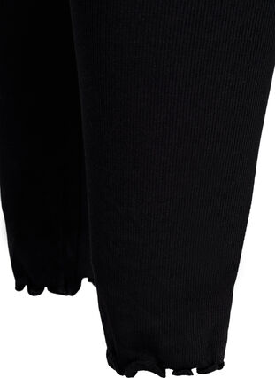 Ettersittende ribbestrikket bukse, Black, Packshot image number 3