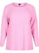 Strikket bluse med rund hals, Begonia Pink Mel., Packshot image number 0