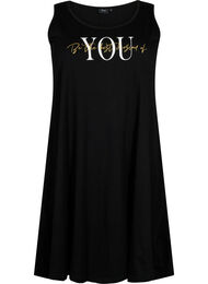 Ermeløs kjole i bomull med A-form, Black W. YOU