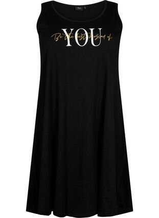 Ermeløs kjole i bomull med A-form, Black W. YOU, Packshot image number 0