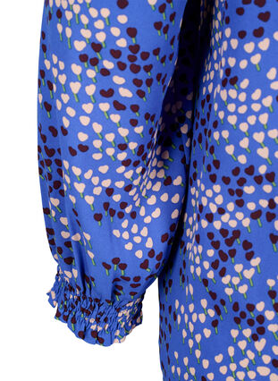 FLASH - Bluse med lange ermer og trykk	, Dazzling Blue AOP, Packshot image number 3