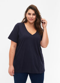 FLASH - T-skjorter med V-hals, 2 stk., Navy Blazer/Black, Model
