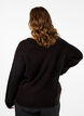 Løstsittende, strikket bluse med rund hals, Black, Model image number 1