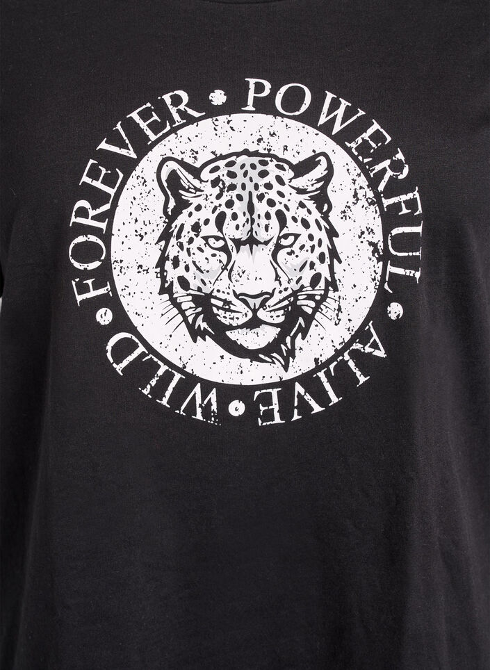 T-skjorte med trykk, Svart, Packshot image number 2