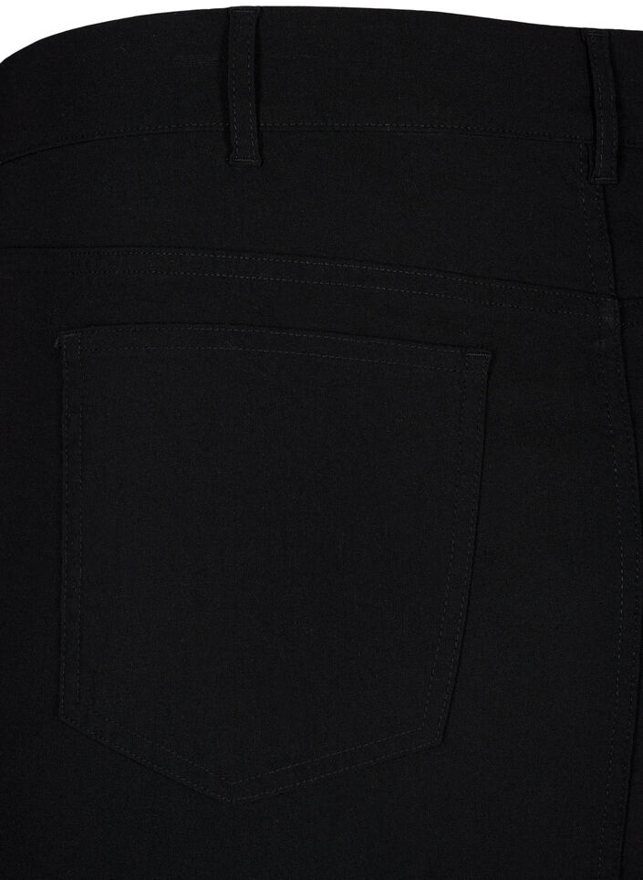 Langt skjørt med splitt foran, Black, Packshot