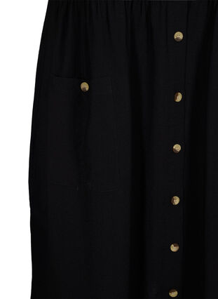 Kortermet kjole med knapper og lommer, Black, Packshot image number 3