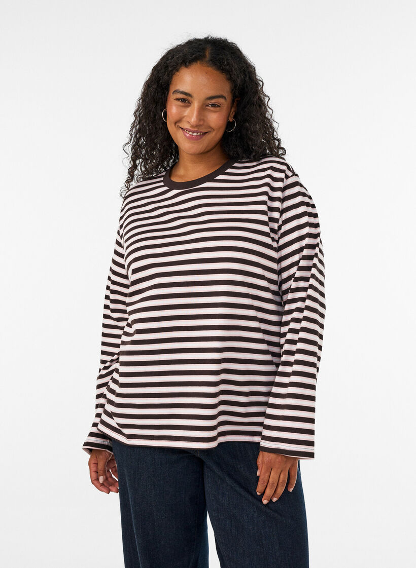 Basis T-skjorte med lange ermer, Rosa, Model image number 0