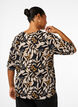 Bluse med V-hals og bladtrykk, Black Leaf AOP, Model image number 1