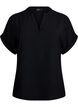 L&oslash;s bluse med korte ermer, Svart, Packshot image number 0