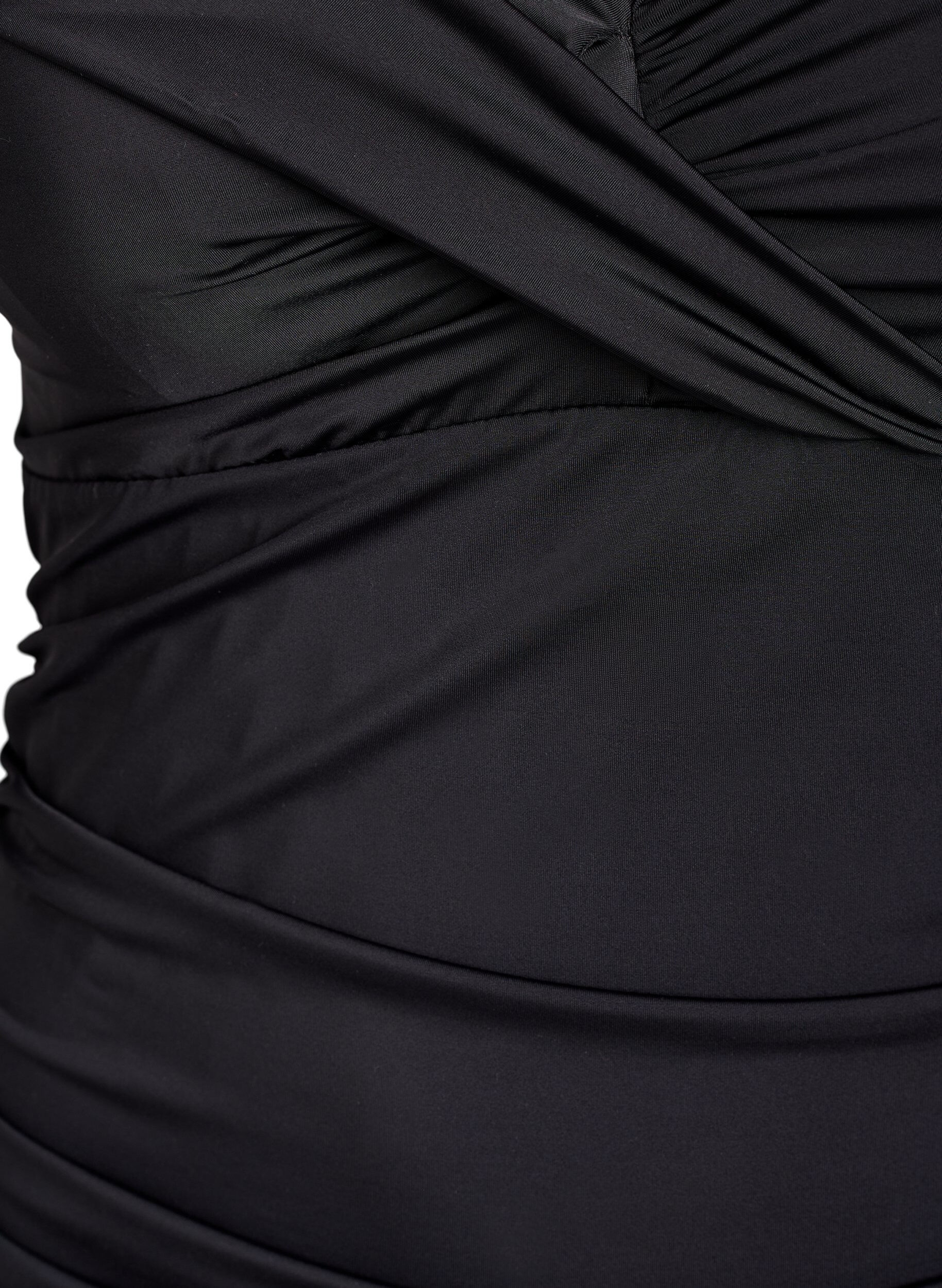 Zizzi Badedrakt med b&oslash;yle og rynket effekt, Svart, Packshot image number 2