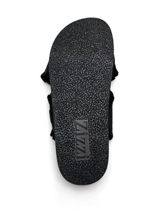 Zizzi Wide fit - Slip-on sandal med volangkanter, Svart, Packshot image number 4
