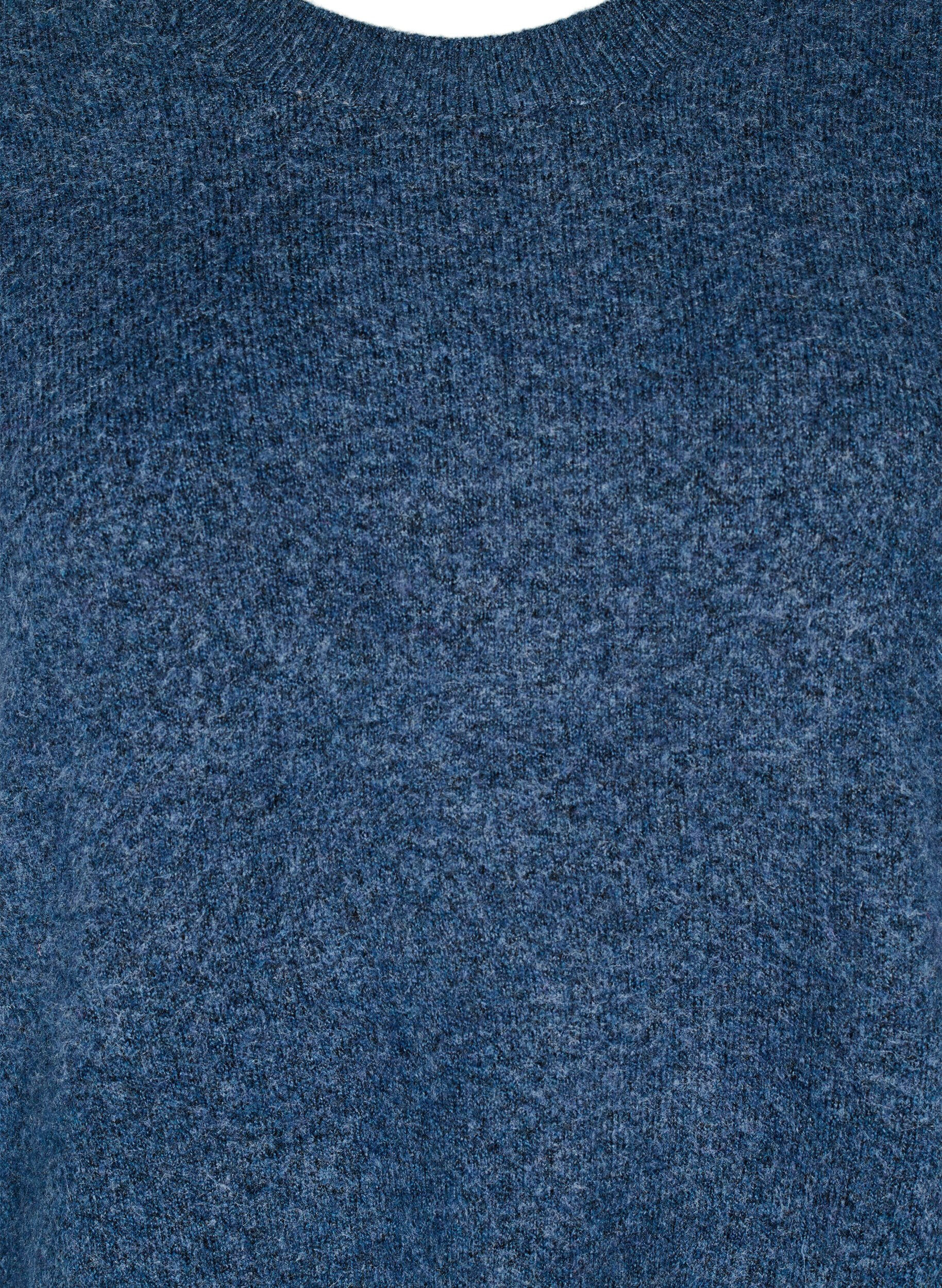 Zizzi Strikket kjole med splitter, Bering Sea Mel., Packshot image number 2