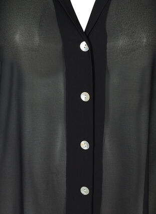Langermet tunika med knapper, Black, Packshot image number 2