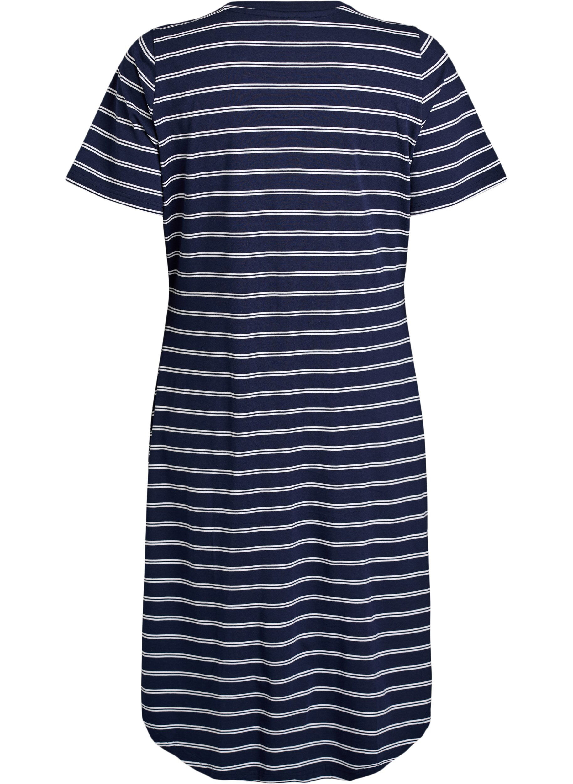 Zizzi Bomullskjole med vri-detalj, Bl&aring;, Packshot image number 1