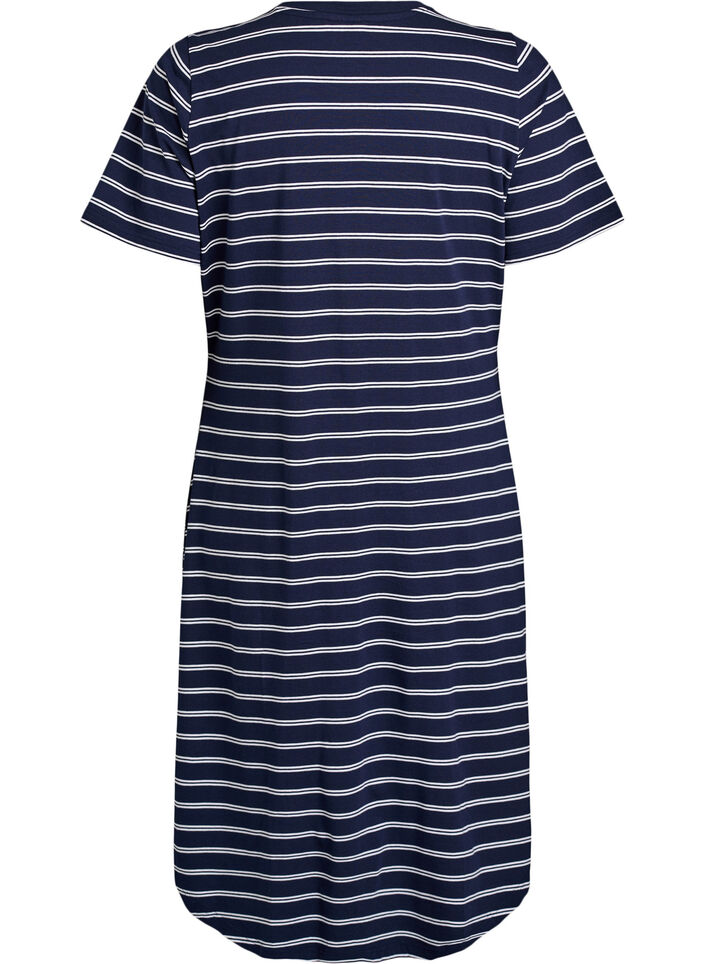 Bomullskjole med vri-detalj, Bl&aring;, Packshot image number 1