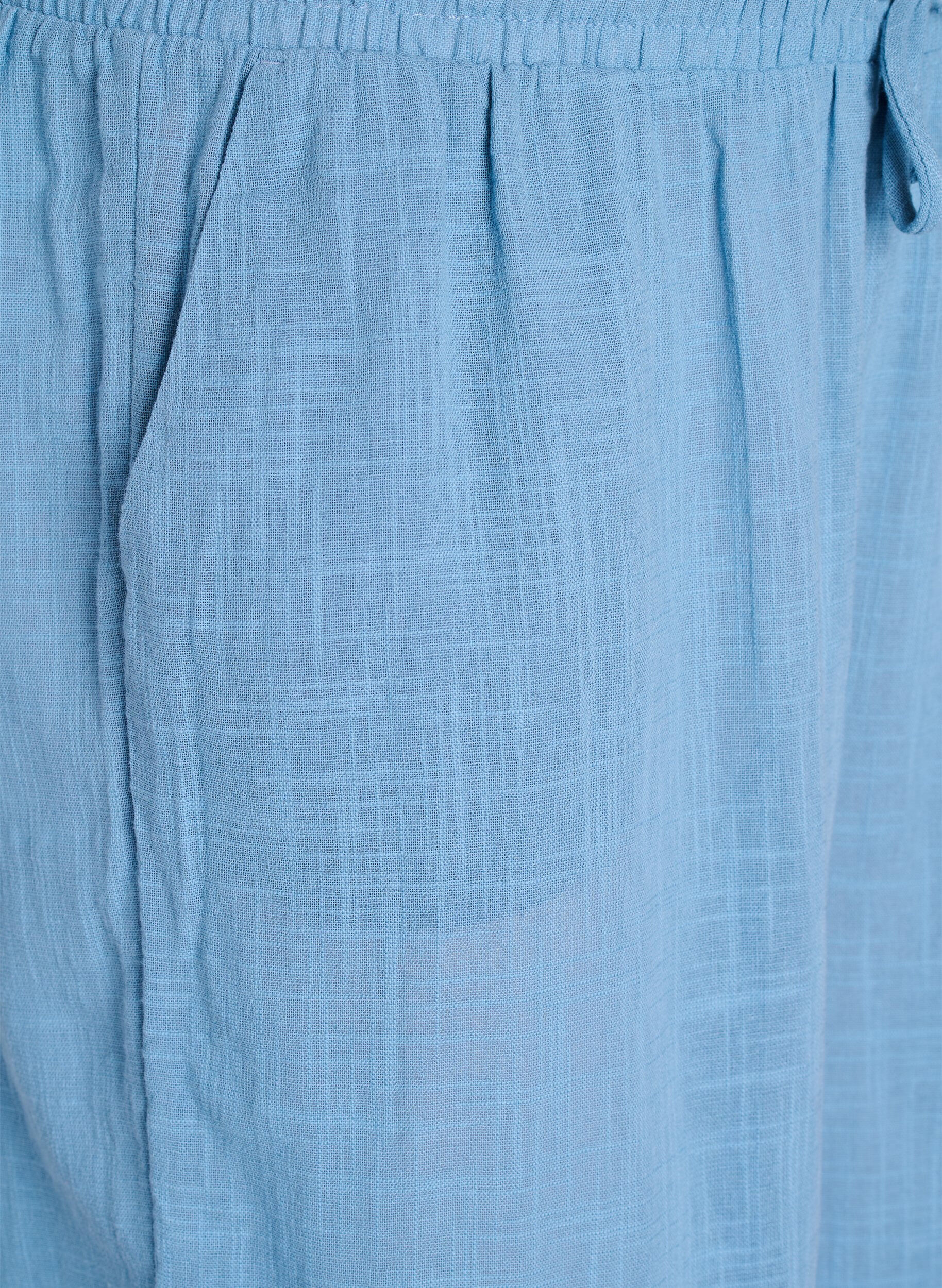 Zizzi FLASH - Bukse med rett passform og h&oslash;y midje, Bl&aring;, Packshot image number 2