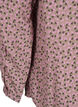 Langermet bluse med blomsterprint og V-hals, Brun, Packshot image number 3
