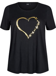 FLASH - T-skjorte med motiv, Black Gold Heart