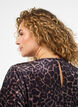 Kortermet velour topp, Brun, Model image number 3