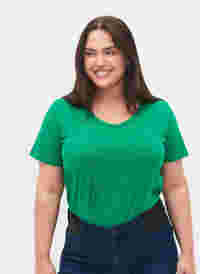 Ensfarget basis T-skjorte i bomull, Jolly Green, Model