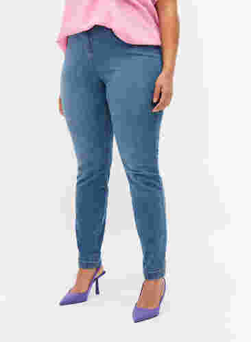 Bea jeans med ekstra høyt liv og super slim fit, Light blue, Model image number 2
