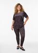 Kortermet velour topp, Brun, Model image number 1