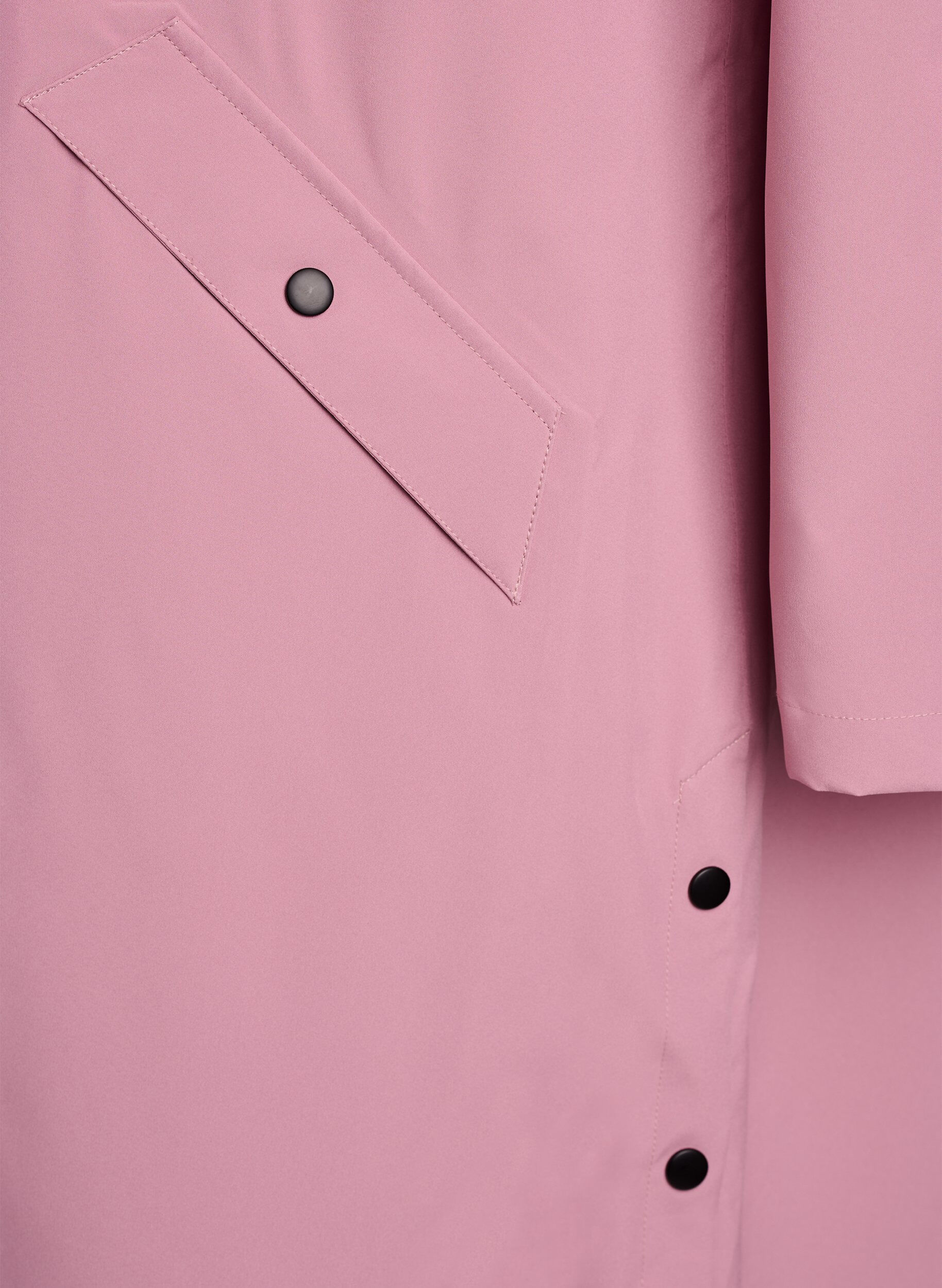 ZizziRegnjakke med lommer og hette, Rosa, Packshot image number 3