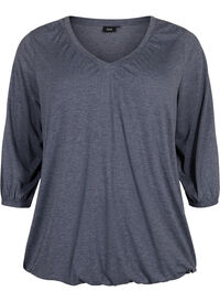 Melert bluse med V-hals