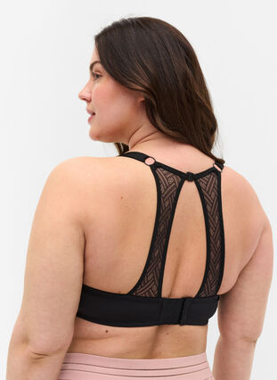 Zizzi BH med bøyle og ryggdetaljer, Black, Model image number 1