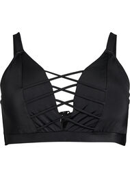 Bikinioverdel med stringdetaljer, Black