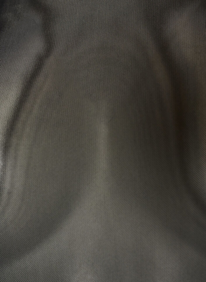 Mesh topp med korte ermer og rund hals, Svart, Packshot image number 2