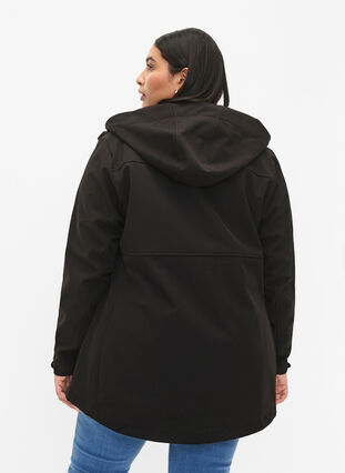 Kort softshell-jakke med lommer, Black, Model image number 1