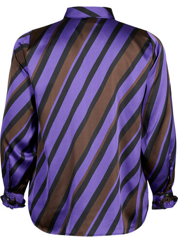 Skjorte i sateng med skråstriper, Stripe AOP, Packshot image number 1