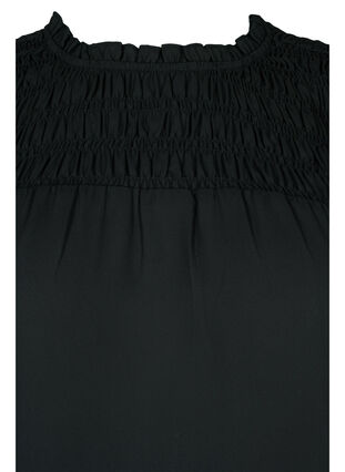 Langermet bluse med smock, Black, Packshot image number 2