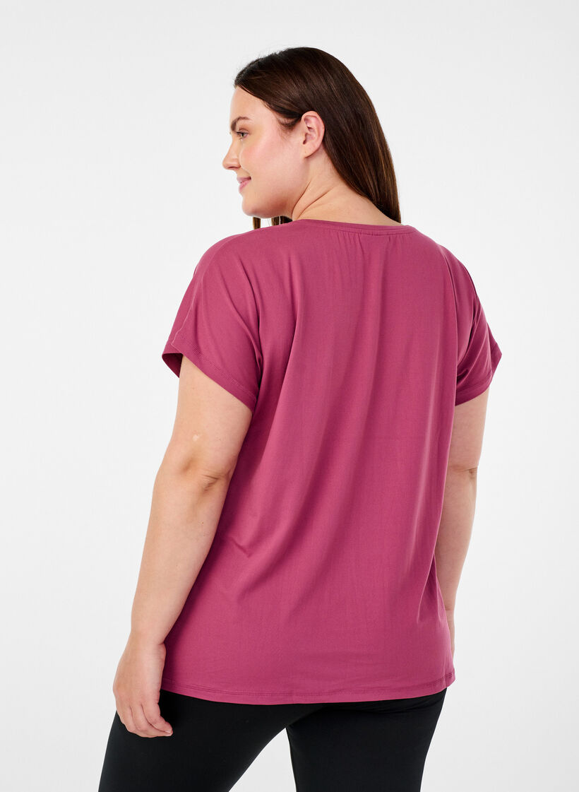 Ensfarget t-skjorte til trening, Rød, Model image number 2